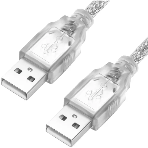 Greenconnect Кабель 0.75m USB 2.0, AM/AM, прозрачный, 28/28 AWG, экран, армированный, морозостойкий, GCR-UM3M-BB2S-0.75m