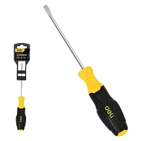 Шлицевая отвертка Deli DL6330751N 3х75мм сталь Cr-V, двухкомпонентная прорезиненная рукоять