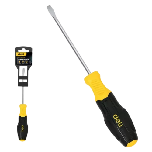 Шлицевая отвертка Deli DL6330751N 3х75мм сталь Cr-V, двухкомпонентная прорезиненная рукоять