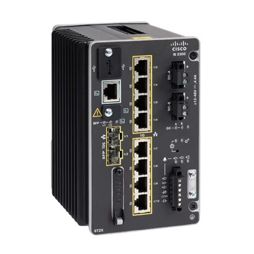 Коммутатор CISCO Catalyst IE3300 with 8 GE PoE+ and 2 GE SFP, Modular, Network Essentials, IE-3300-8P2S-E