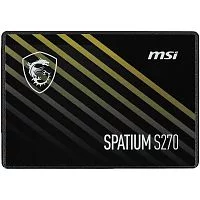 Твердотельный накопитель SSD MSI 2.5" 480GB SPATIUM S270 Client SSD SATA 6Gb/ s, 500/ 450, IOPS 55/ 80K, MTBF 2M, 250TBW, RTL SATA 6Gb/ s, 500/ 450, IOPS 55/ 80K, MTBF 2M, 3D NAND, 250TBW, 0,29DWPD, RTL (S78-440E340-P83)