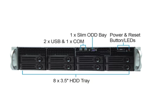 Серверный корпус/ 8-port 12Gbps SAS/ SATA BP and 550W 2U Single PSU (CS-R25-42P) фото 2
