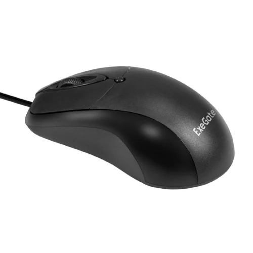 Exegate EX298195RUS Мышь ExeGate Professional Standard B100 (USB, оптическая, 1000dpi, 3D, 3 кнопки и колесо прокрутки, длина кабеля 1,5м, черная, Color Box) фото 2