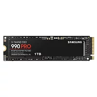 Твердотельный накопитель/ Samsung SSD 990 PRO, 1000GB, M.2(22x80mm), NVMe 2.0, PCIe 4.0 x4, V-NAND TLC, R/W 7450/6900MB/s, IOPs 1 200 000/1 550 000, DRAM buffer 1024MB, TBW 600, DWPD 0.33, with Heatsink (12 мес.) (MZ-V9P1T0CW)