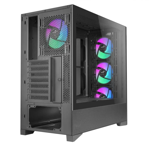 Корпус Компьютер без блока питания/ Case SAMA V42 Black, Midi-Tower, TG, 4x120mm ARGB, 2xUSB 3.0 + 1xUSB 3.2 Type-C, ATX, mATX, mITX Black (V42-BKAMA4X1-GL)
