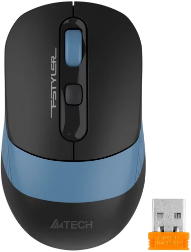 Мышь A4Tech Fstyler FB10CS черный/ синий оптическая (2000dpi) silent беспроводная BT/ Radio USB (4but) (FB10CS USB ASH BLUE) фото 2