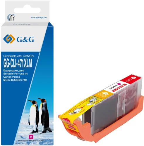 Картридж струйный G&G GG-CLI-471XLM пурпурный (10.8мл) для Canon TS5040/ MG5740/ MG6840/ MG7740