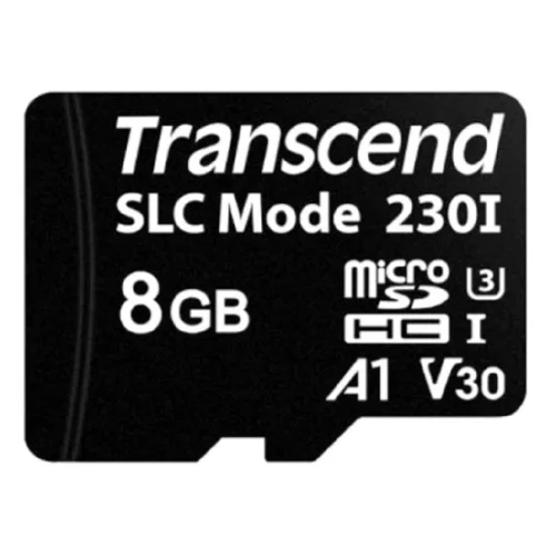 Промышленная карта памяти Micro SecureDigital 8GB Transcend 230I,3D NAND TLC, темп. режим от -40? до +85?, без адаптера (TS8GUSD230I)