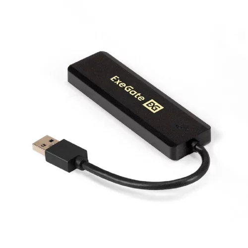 Exegate EX293980RUS USB-Хаб (концентратор) ExeGate DUB-4P/ 1 (кабель-адаптер USB3.0 --> 4xUSB3.0, Plug&Play, черный) фото 2