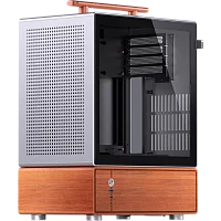 Корпус без блока питания/ Case JONSBO T7, Mini-Tower, TG, no fan, 1xUSB-A 3.0 + 1xUSB-C 3.2, mATX, mITX Silver (T7 SILVER)