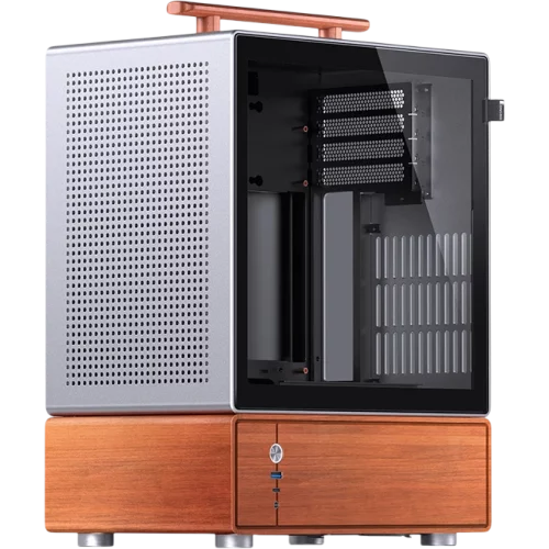 Корпус без блока питания/ Case JONSBO T7, Mini-Tower, TG, no fan, 1xUSB-A 3.0 + 1xUSB-C 3.2, mATX, mITX Silver (T7 SILVER)