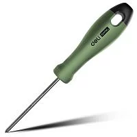 Крестовая отвертка "Home Series Green" Deli HT1203L PH0x75мм Эксклюзивный дизайн, рукоятка из высококачественного софттач пластика