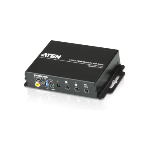 Конвертер с возможностью масштабирования, VGA+AUDIO=>HDMI, HD-DB15+MIM-JACK>HDMI, Female, Б.П. 5.3V, (1920x1200 DDC2B 1080p)/ VGA TO HDMI CONFERTER W/ SCALER W/ EU ADP (VC182)