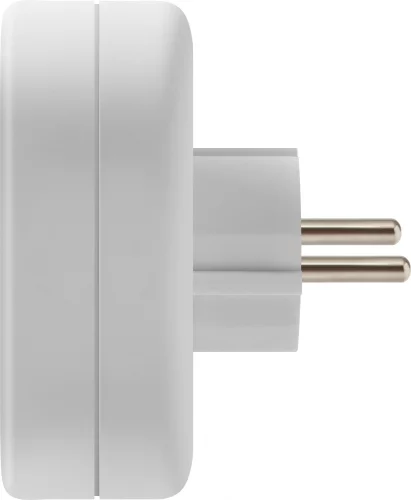 Адаптер-переходник Defender TA-03 (2 розетки) белый (пакет ПЭ) (99107) фото 4