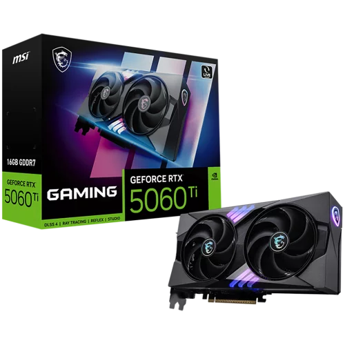 Видеокарта MSI PCI-E 5.0 RTX 5060 Ti 16G GAMING NVIDIA GeForce RTX 5060TI 16Gb 128bit GDDR7 2572/28000 HDMIx1 DPx3 HDCP Ret