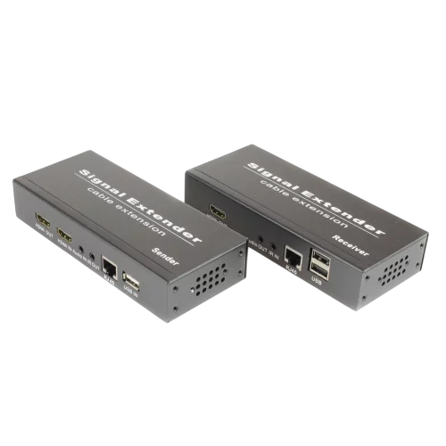 Комплект (передатчик и приемник) OSNOVO TLN-HiKMDA2+RLN-HiKMDA2 Комплект для передачи HDMI, USB, аудио, RS232 и ИК управления по сети Ethernet. Расстояние передачи 