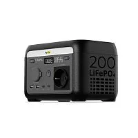 Портативная электростанция TopON TOP-H200 102.4Wh LFP 200 Вт, розетка 220 В, авторозетка 12.6 В, 2 Type-C, 2 USB, фонарь, EPS