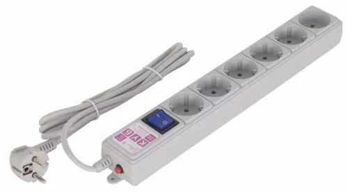 Фильтр-удлинитель Power Cube 1,9м, SPG6-16-1,9М (SPG6-16-1,9М) Фильтр-удлинитель Power Cube 1,9м 6 роз (серый) 16А/ 3,5кВт (SPG6-16-1,9М)