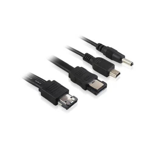 Комплект eSATA-кабелей 1 m eSATAp- ESATA - mini USB+ DC GCR GC- ST506, 7pin / 7pin / miniB 5pin / кабель постоянного тока DC, пакет (GC-ST506)