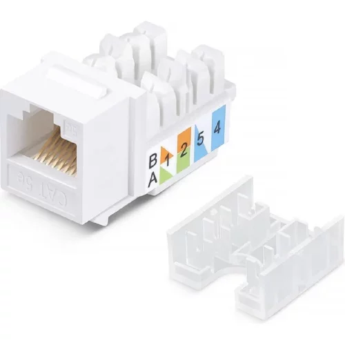 Cabeus KJ-RJ45-Cat.5e-90-SW Вставка Keystone Jack RJ-45, категория 5e, заделка 110 тип, белая, со стяжкой