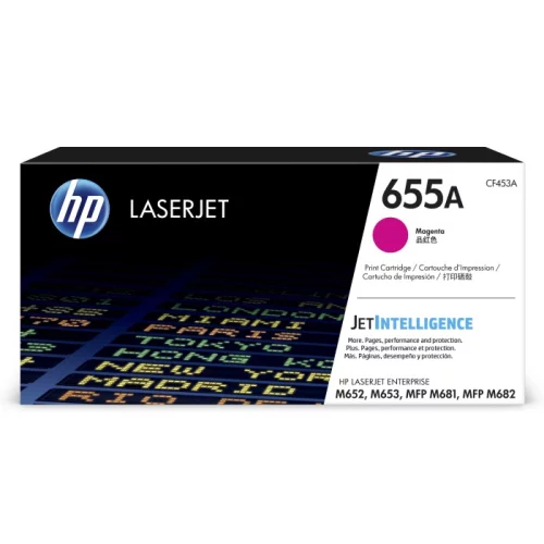 Картридж HP 655A LaserJet, пурпурный (CF453A) (CF453A) Тонер-картридж/ HP 655A Magenta Original LaserJet Toner Cartridge (CF453A)