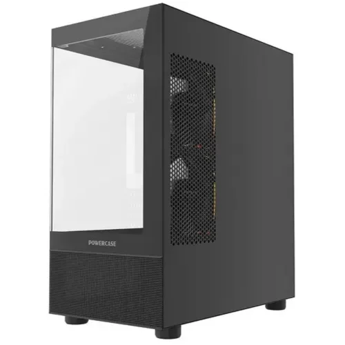 Powercase Корпус Vision Micro M2 ARGB, Tempered Glass, 3x 120mm ARGB PWM Fan, чёрный, mATX (CVMBM2-A3) фото 3