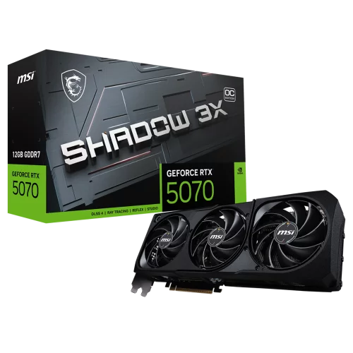 Видеокарта MSI PCI-E RTX 5070 12G SHADOW 3X OC NVIDIA GeForce RTX 5070 12Gb 192bit GDDR7 2542/ 28000 HDMIx1 DPx3 HDCP Ret