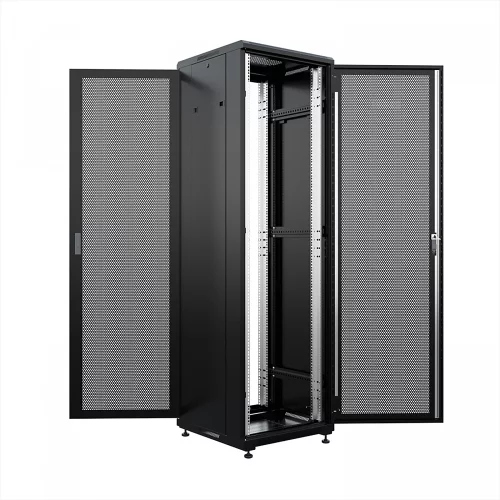 Шкаф напольный универсальный серверный ONTEK TC 42U 600х600мм, 4 профиля 19, двери перфорированная и перфорированная, боковые стенки съемные (TC42U66PPDRSWAS-9005)