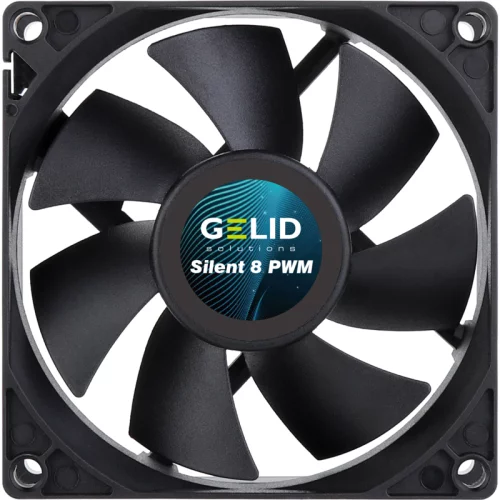 Вентилятор для корпуса ПК/ Вентилятор GELID Silent 8 PWM Black, 80x80x25 мм, 900-2100 об/мин, PWM, черный