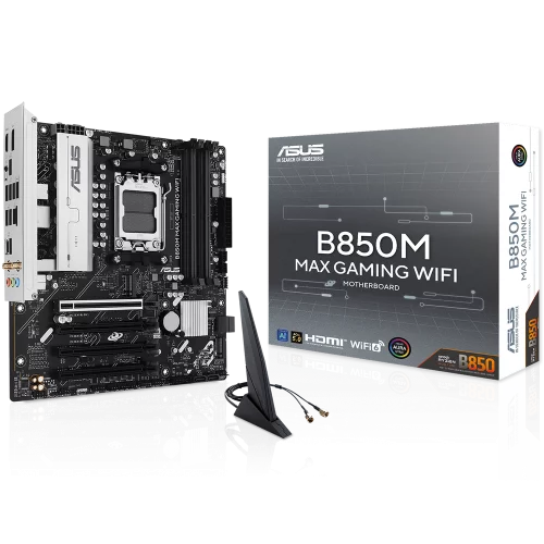Материнская плата ASUS B850M MAX GAMING WIFI AM5 mATX 4xDDR5 4xPCIEx16 3xM.2 USB-C DP HDMI GLAN Wi-Fi 6 (90MB1LL0-M0EAY0)