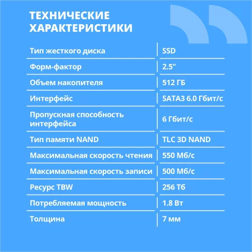 CBR SSD-512GB-2.5-BS24b, Внутренний SSD-накопитель, серия 