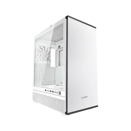 Корпус без блока питания/ PCCooler IE200 WH, Tempered Glass Full Tower, White, TG, SPCC, 1x120mm ARGB E-ATX, ATX, mATX, mITX 180/380/220mm 4x2.5