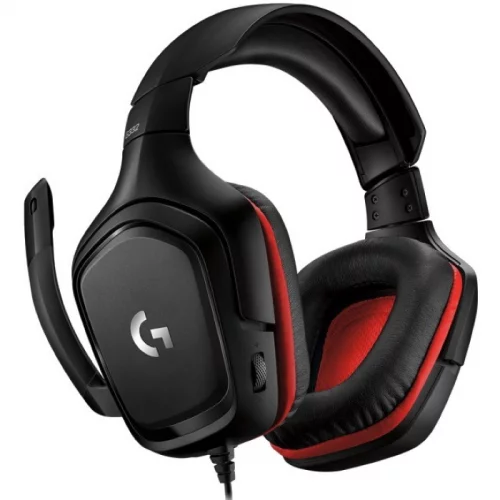 Гарнитура игровая Logitech G332 Wired, Mini jack 3.5 mm, Black-red (981-000757) фото 2