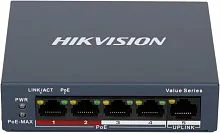 Коммутатор Hikvision DS-3E0105P-E/M(C) 4x100Мбит/с 4PoE+ 35W неуправляемый