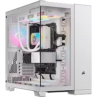 Корпус без блока питания/ Case Corsair iCUE LINK 6500X RGB, Midi-Tower, TG, 3x120mm RGB, 4xUSB-A 3.2, 1xUSB 3.2 Type-C, E-ATX, ATX, mATX, mITX White (CC-9011270-WW)