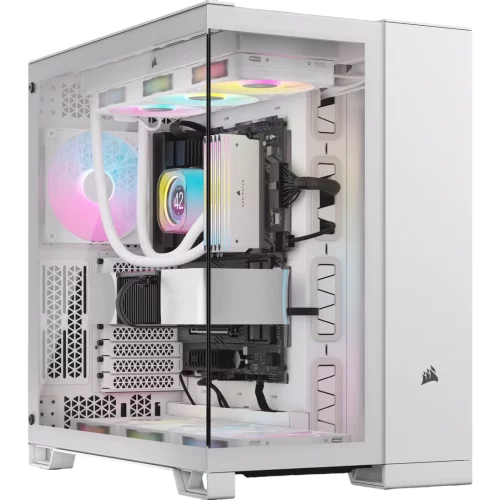 Корпус без блока питания/ Case Corsair iCUE LINK 6500X RGB, Midi-Tower, TG, 3x120mm RGB, 4xUSB-A 3.2, 1xUSB 3.2 Type-C, E-ATX, ATX, mATX, mITX White (CC-9011270-WW)