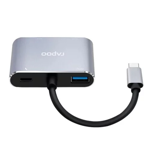 Мультифункциональный адаптер, Rapoo, XD30, 1xHDMI, 1xVGA, Grey (1 год)