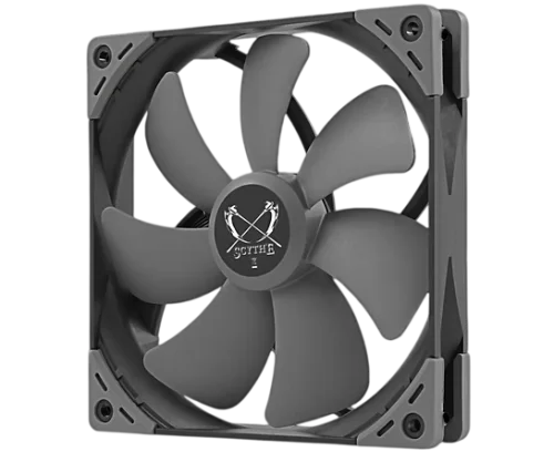 Кулер для корпуса/ Case Cooler Scythe Kaze Flex 140 Square (140x140x27mm, 4-pin PWM, 100.8CFM, 26.45dBA, 1800RPM, Black) (KF1425FD18S-P)