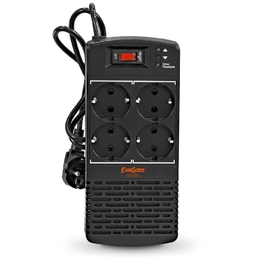Exegate EP285941RUS Стабилизатор ExeGate Power AD5000-500 (500VA/ 300W, диапазон 150...280В, 4 евророзетки) фото 3
