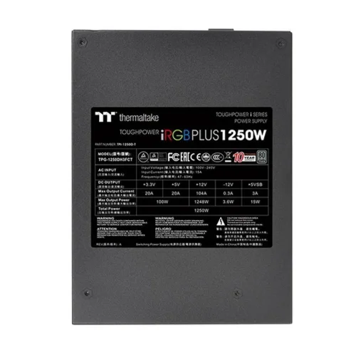 Блок питания Thermaltake Toughpower iRGB Plus 1250 TPG-1250DH3FCT 1250W,80 Plus Platinum, полностью модульный (PS-TPI-1250DPCTEU-T) фото 5