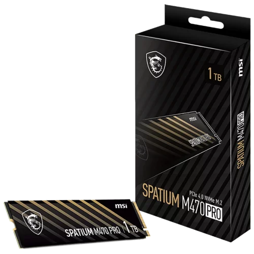Твердотельный накопитель SSD MSI M.2 2280 1TB SPATIUM M470 PRO Client SSD S78-440L0J0-P83, PCIe Gen4x4 with NVMe