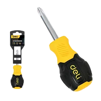 Крестовая отвертка Deli DL636038N PH2x38мм сталь Cr-V, двухкомпонентная прорезиненная рукоять