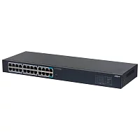DAHUA DH-SG1024 24-портовый гигабитный неуправляемый коммутатор, 22xRJ45 1Gb, 2xRJ45 1Gb uplink, коммутация 48 Гбит/ с, MAC-таблица 8K, металл