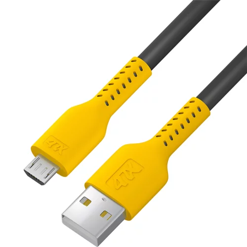 Кабель 0.5m MicroUSB, черный, желтый ПВХ (4PH-R90063)
