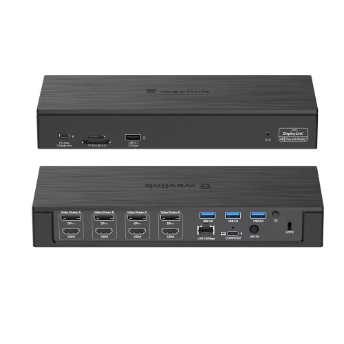 Док-станция Docking Station WAVLINK USB-C/Thunderbolt3/USB-A Quad 4K Display/100W PowerDelivery Include 20V/9A Power Adapter/ 4xUSB3.0/1xUSB-C/4xDP 4K 60HZ/4xHDMI 4K 60HZ/1xGigabit LAN/1xAudio In/Out/1xCardReader (WL-UG69PD8 PRO) фото 3