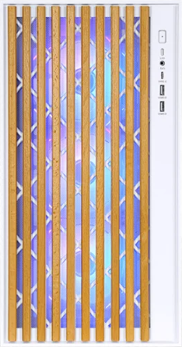 корпус Formula V Line TimberLine T0 White, ATX, wood+plastic front, TYPE-C*1, USB3.0*2, FRONT 3x120mm FRGB, REAR 1x120mm FRGB