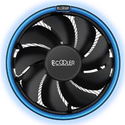 Кулер для процессора/ CPU Cooler PCCooler E126M B (92W, 4-pin PWM, 70mm, Al/Cu, -mm, Blue LED, 1x120mm, 56CFM, 26.5dBA, 1800RPM, S: 1700/1200/115X, AM5/AM4, black) фото 2
