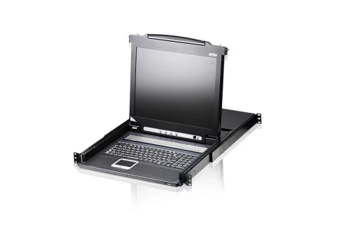 Переключатель/switch, KVM, 1 user консоль LCD/ЖК 19 =16 cpu/портов/port PS2/USB+VGA, с KVM-шнурами PS2 1х1.8м.;USB 1x1.8м., 1280x1024, 1U 19, исп.спец.шнуры, OSD, каскад 256, лат./рус.клав 16P LCD KVMP SWITCH 19INCH (CL1316NR)