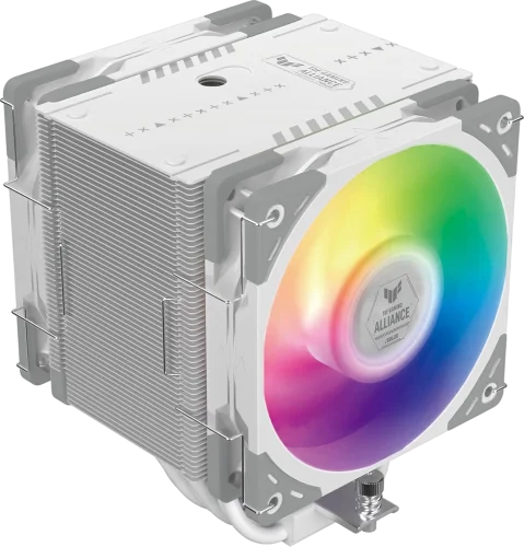 Кулер для процессора/ CPU Cooler Scythe Mugen 6 TUF Gaming White Edition (240W, 4-pin PWM, 154mm, Al/ Cu, 6x6mm, ARGB, 2x120mm, 75.17CFM, 35.57dBA, 2500RPM, S: 1851/ 1700/ 1200/ 115X/ 2011(v3)/ 2066, AM5/ AM (SCMG-6000TUFW)