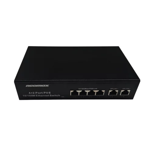 NEOMAX неуправляемый коммутатор NMS-106PoE-100-S, 6 портов 100 Mbps, 4xPoE+, 110W, металл фото 2